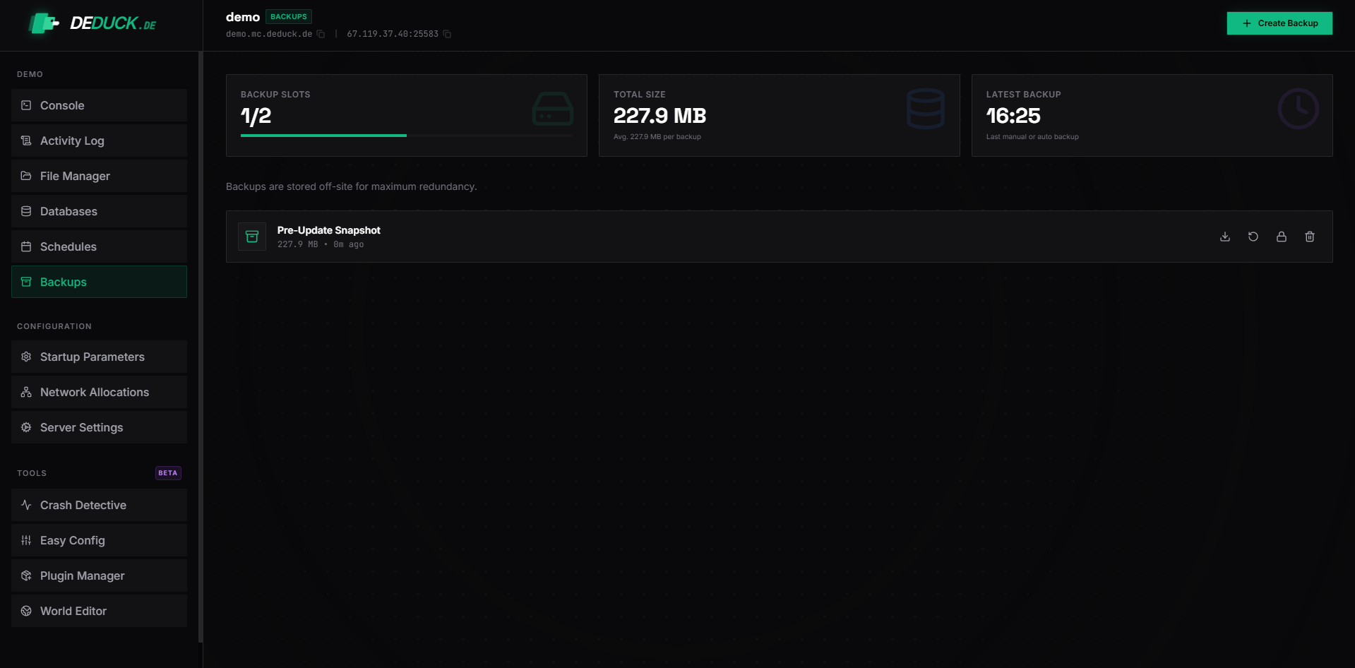 Backup Manager Visual